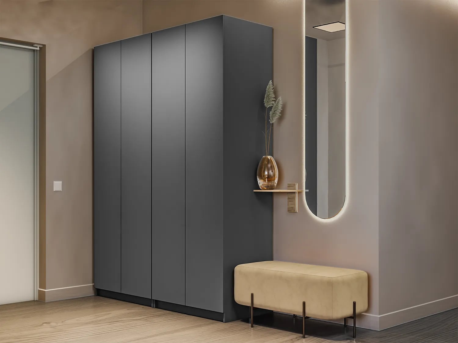 Система из двух шкафов Локер 800+800 ("Гармошка" с системой Push to Move/Правый)