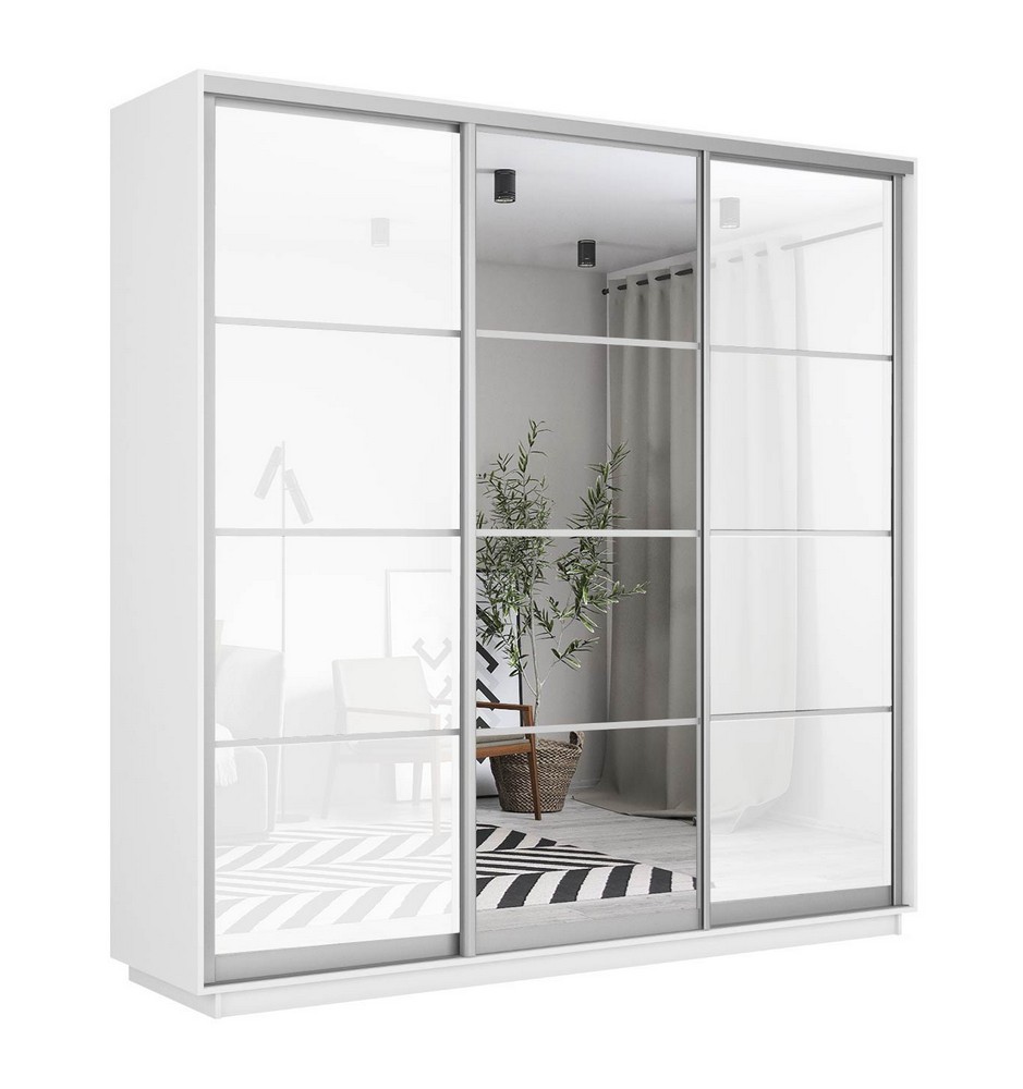 Шкаф-купе Мебельная фабрика «Е1» 3-х дверный со стеклом