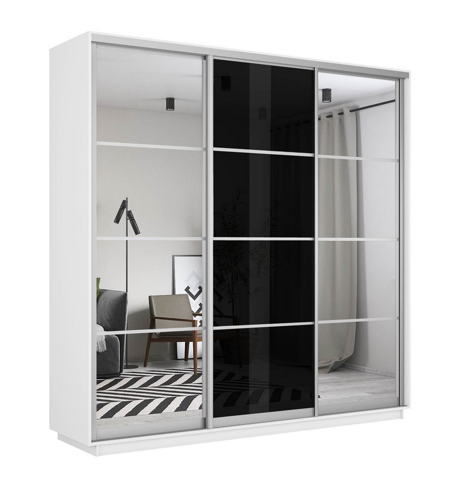 Шкаф-купе Мебельная фабрика «Е1» 3-х дверный со стеклом