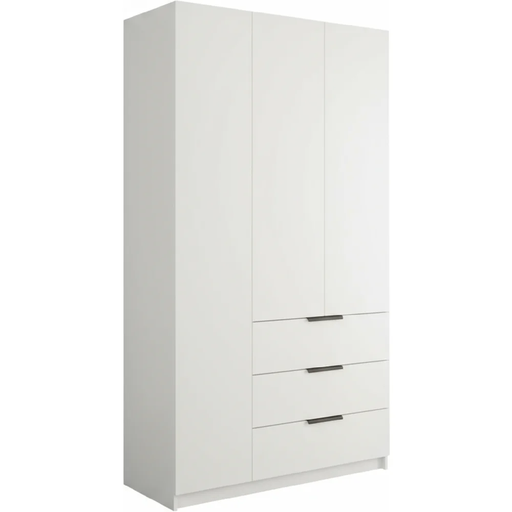 Локер 3-х дверный с ящиками (Распашной) (Белый снег 1212х2200х525 Локер 3-х дверный с ящиками Черный профиль)